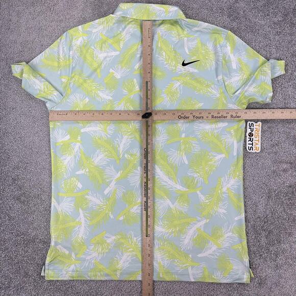 Nike Polo Shirt Mens Medium Dri-FIT Golf Performance Leaf Print FQ402-736 - Picture 7 of 9